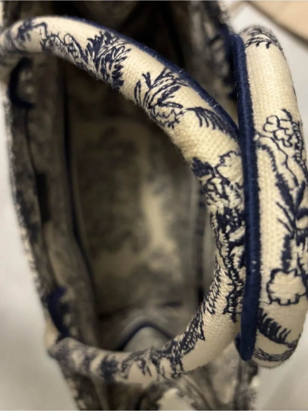 Dior Navy and Cream Toile de Jour Tote